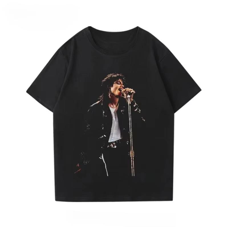Michael Jackson Punk Vintage Rock Tungmetall Vintage Sommar T-shirt Lös Kortärmad Gatukultur T-shirt Unisex Kvinnor