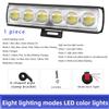 Motorcycle LED Spotlights Headlights 6 Lens Multicolor Lights Driving Light Fog Lamp Motorbike Scooter Running Lamp 12V
