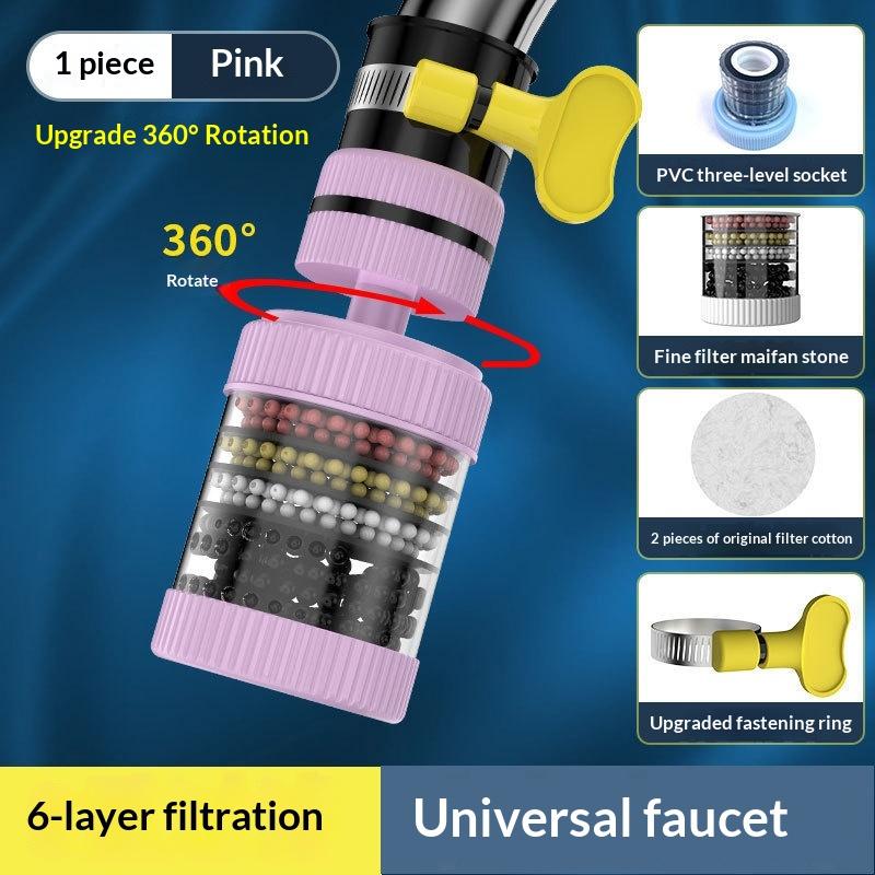 360° Rotation Water Faucet Filter Household Kitchen Faucet Mini Tap Water Clean Purifier Carbon Filter