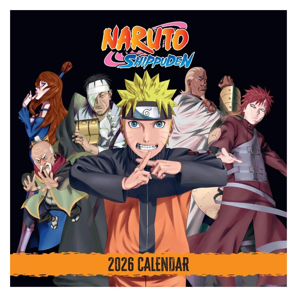 Naruto: Shippuden 2026 Čtvercový nástěnný kalendář