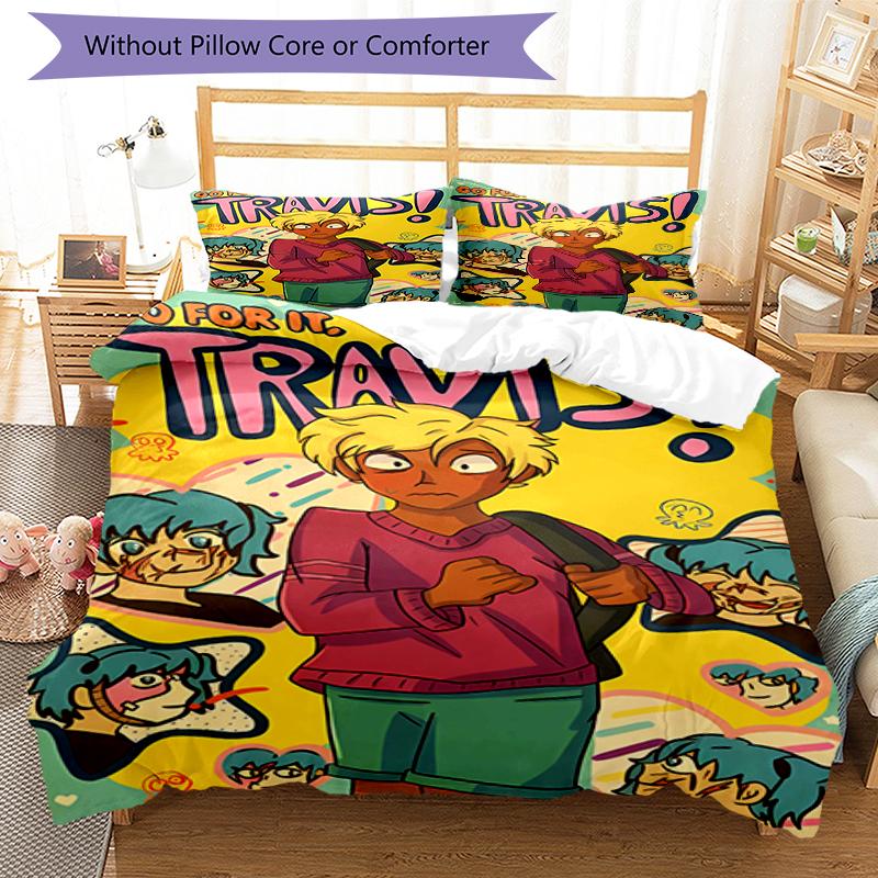 3pcs Sally Face1 Pattern Bedding Set Duvet Cover Set Includes Duvet Cover &pillowcases, Perfect All Season Bedroom Decoration & Gift