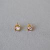 Stylish Colorful Crystal Rhinestone Stud Earrings Women Minimalist Chic Daily Wear