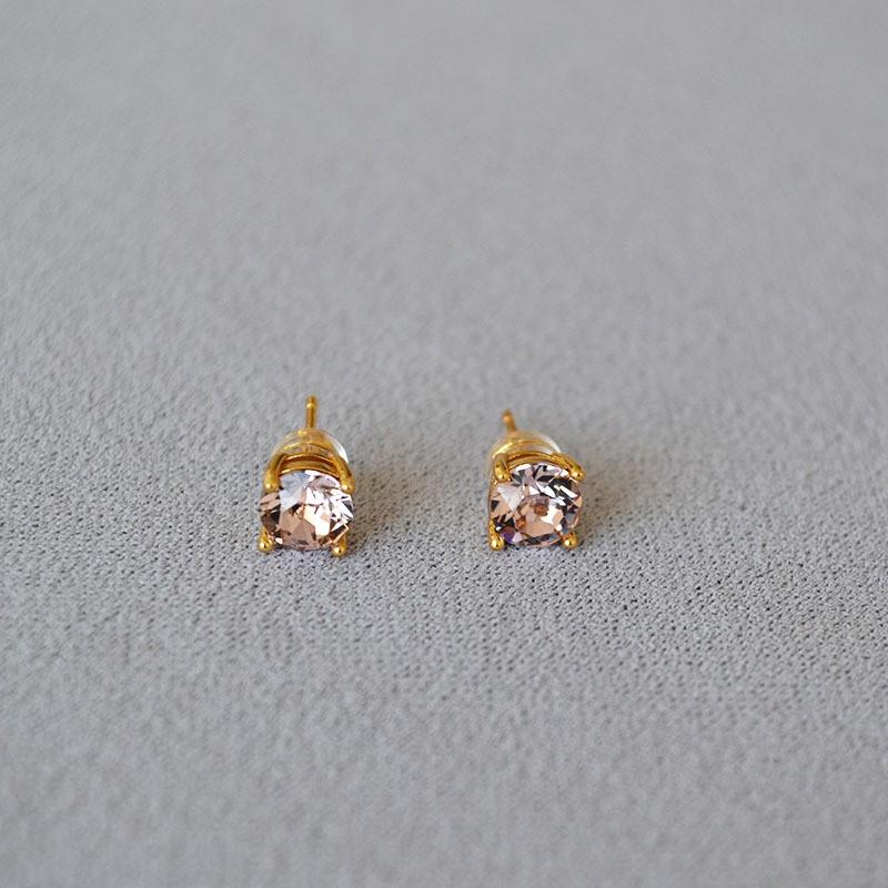 Stylish Colorful Crystal Rhinestone Stud Earrings Women Minimalist Chic Daily Wear