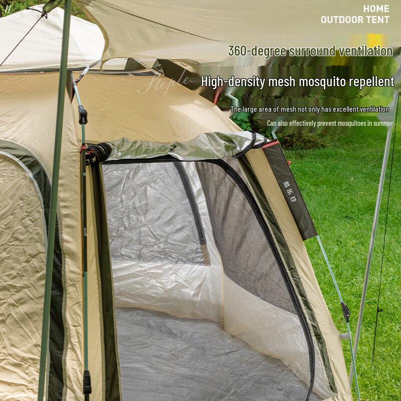 Kulede Hexagonal Camping Tent with Tarp Set