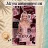 Beach TowelSabrina Carpenter Custom Name Text Personalized Soft Towel for Beach Pool Indoor Home Decor Gift