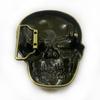 Large Alloy Skull Head Belt Buckle - Heavy Duty Halloween Skeleton Design, Fits All Sizes.