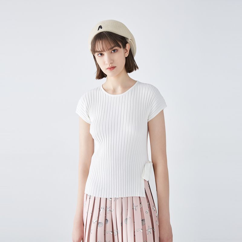 

Обэг Пуловер в полоску облегающего кроя с разрезом сбоку и шнуровкой White 170/L/40