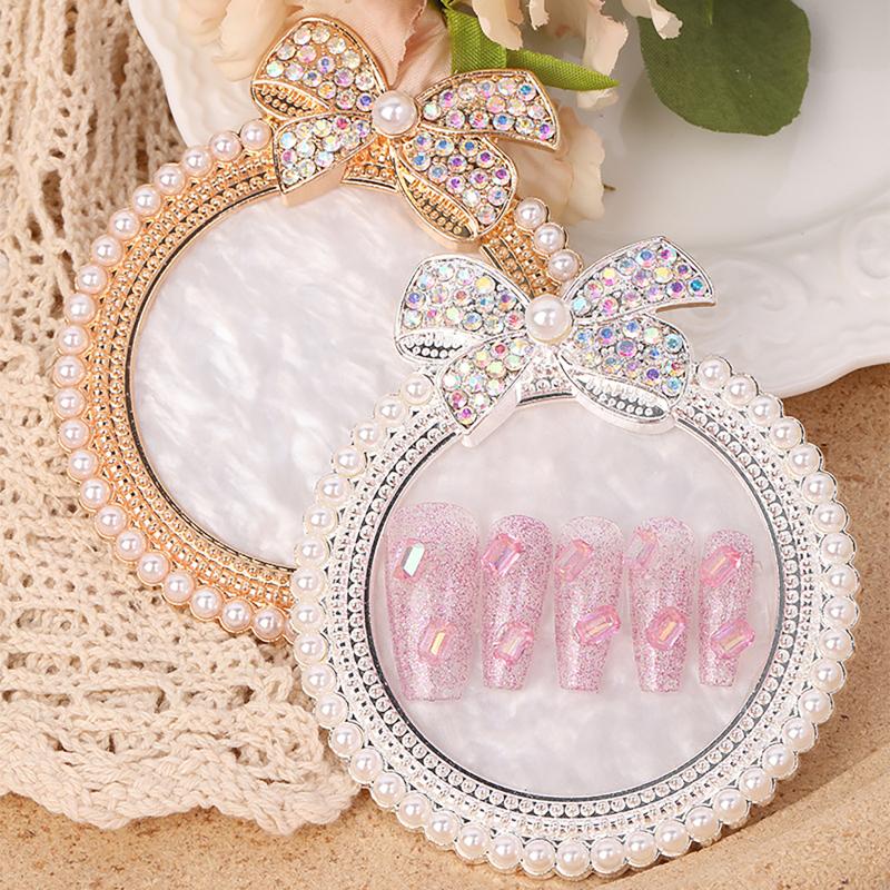 Nail Art Palette Resin Large Bowknot Pearl Diamond Nail Art Display Board Japanese-style Nail Art