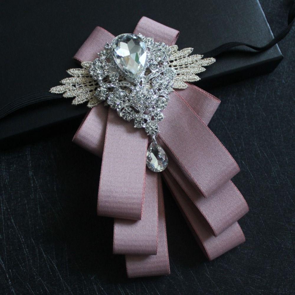 New Polyester Bowtie British Style Diamond Collar Flower Casual Neck Decoration Men