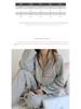Women's Striped Long-Sleeve Cardigan Pajama Set - Korean Style