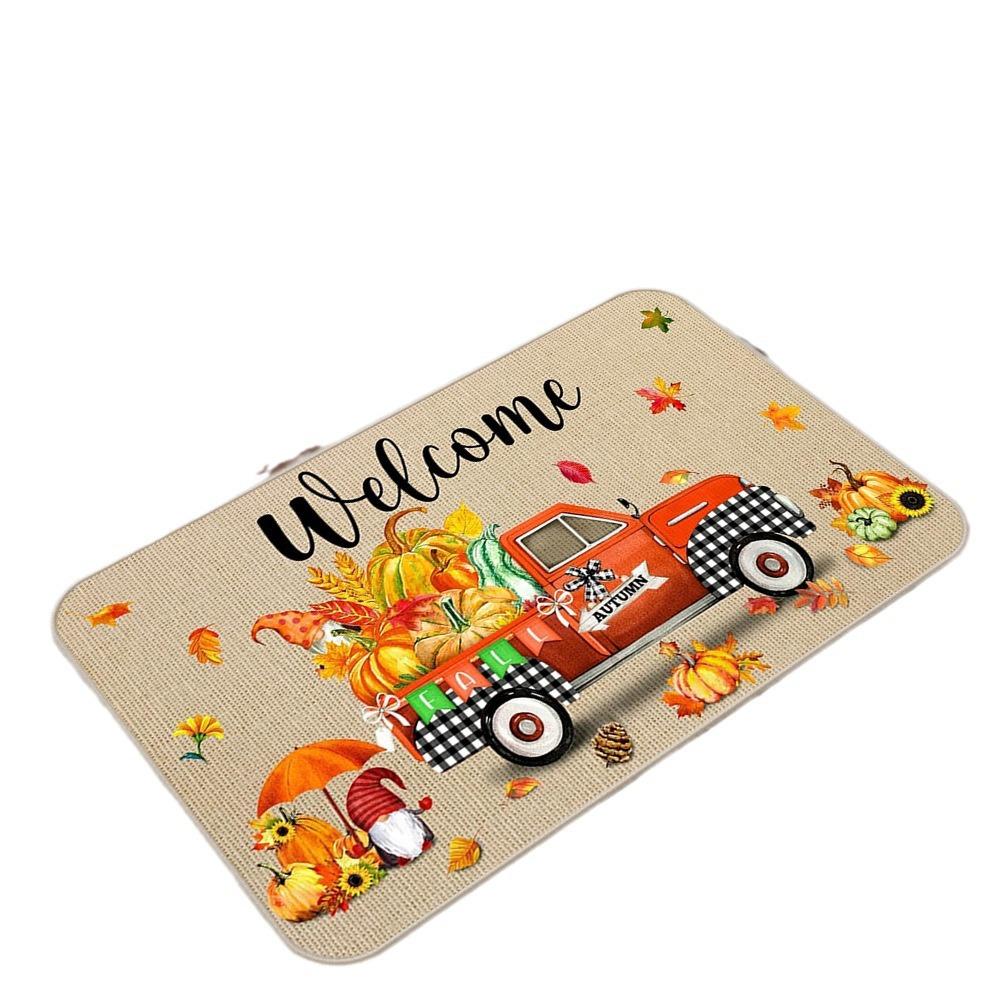 Halloween Autumn Entrance Door Mat, Household Dust Removal, Easy To Clean Foot Mat, Bathroom Resistant To Dirt Water Absorption