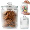 CIACHO 2 L Glass Jar with Glass Lid - Grooved