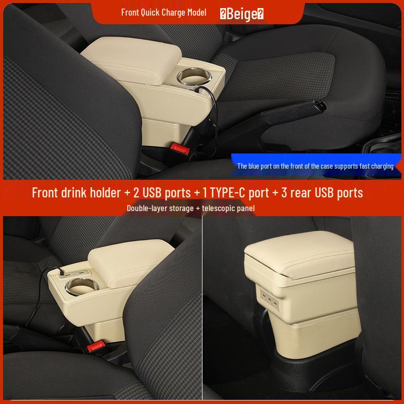 Compatible Armrest Box for Changan Mazda 2 Jinxiang: Modified, No-Drill, Central Hand-Rest for Two-Box/Three-Box Models.
