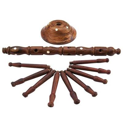 Soporte de madera para pulseras hecho a mano, expositor de joyas para mujer, tallado en madera, 33,02 cm