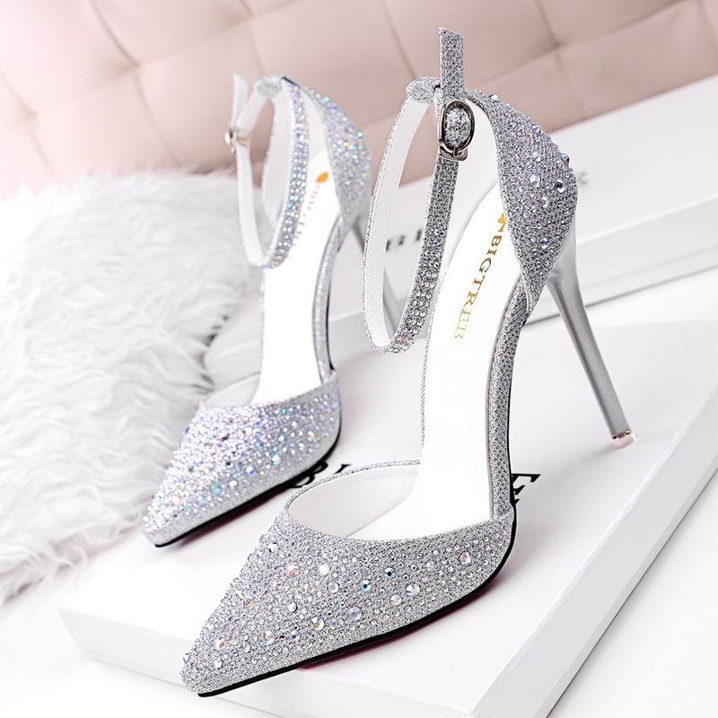 Promotion Women Pumps High-heels Shoes Woman Sandals Fashion Crystal Sexy Party Shoes Ladies Casual Princess Shoes Female New