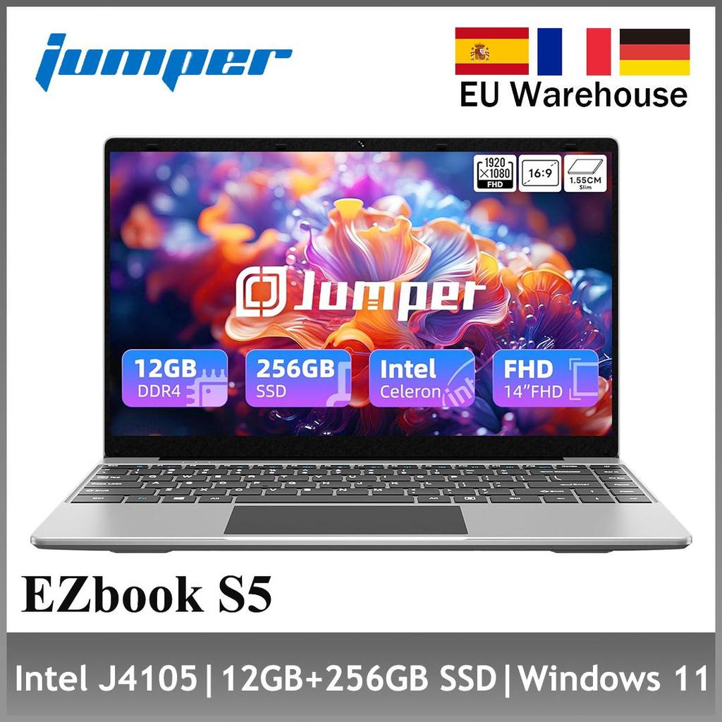 Laptop Jumper EZbook S5 14 Inch, 12GB RAM 256GB SSD, Procesor Intel Celeron J4105 Notebook, Mini Hdmi, Două Difuzoare, Type-C