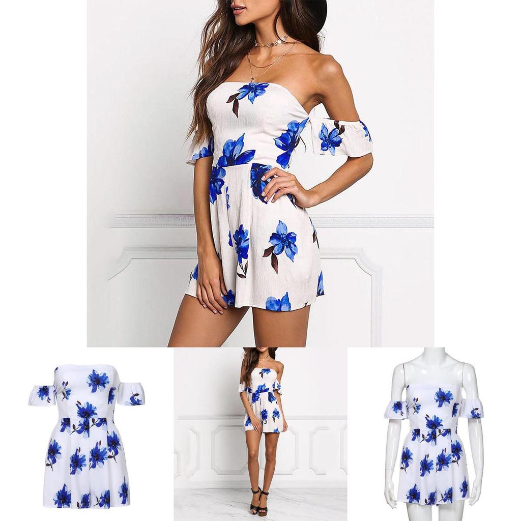 Stylish Fashion Women Floral Crepe Off Clubwear Jumpsuit For Elegant Outings