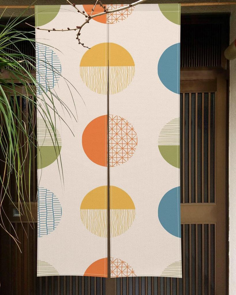 Qinunipoto Noren Colorful Scandinavian Simple 85cm Wide X 170cm Perfect for Interior Privacy and Room Stylish Blackout Easy Suitable for All Curtains