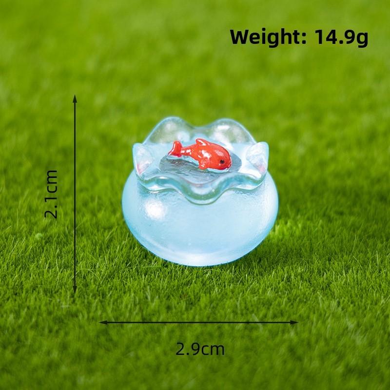 Micro Landscape Dollhouse Noctilucent Fish Tank With Resin Creative Decor For Living Room Tabletop Display