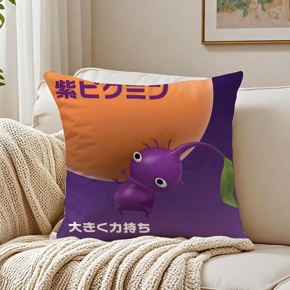 Cartoon Cute PPIKMINS Cushion Cover Pillowcase Antidustmite living Room Sofa Decor Cushion Room