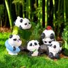 RENEWREVITAL Mini Miniature Set of Cute Animal DIY Car Bonsai Panda Figurines, Ornaments, 6, Figures, Desktop, Office, Decor, Gift, Landscape,