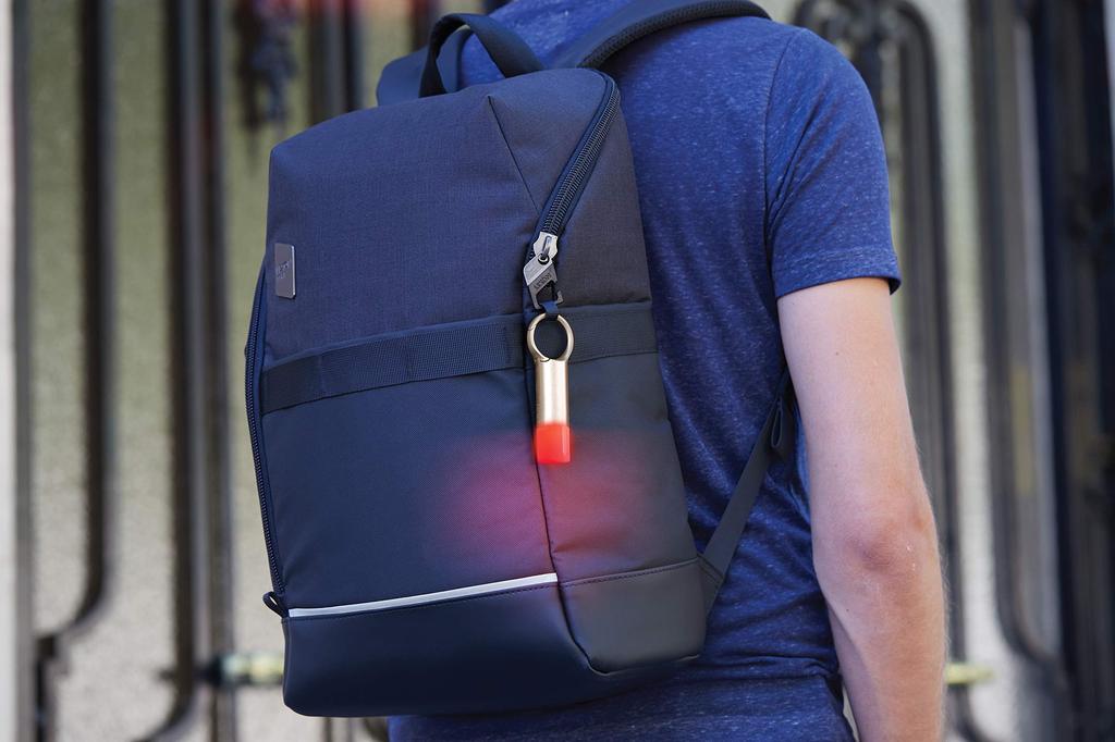 Lexon Nomady Flash LED Warning Light with Gold Carabiner -