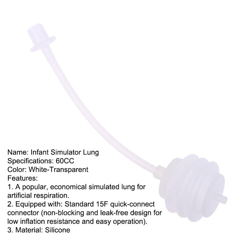 1Pc Silicone Simulated Lung Infant Test Lung Breathing Machine For Respiratory Anesthesia Neonatal Simulated Lungs