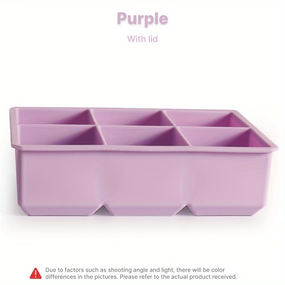 Food Grade Silicone Ice Cube Tray With Lid 4/6/8 Grids Large Square Ice Mold For Home Bar Kitchen Tool