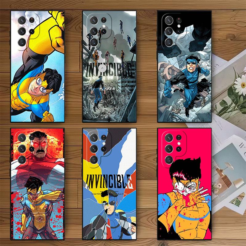 I-Invincible Anime Soft Phone Case for Samsung Galaxy S26 S25 Edge S24 Ultra S23 Plus S22 S21 FE S20 Black Cover Back Shell