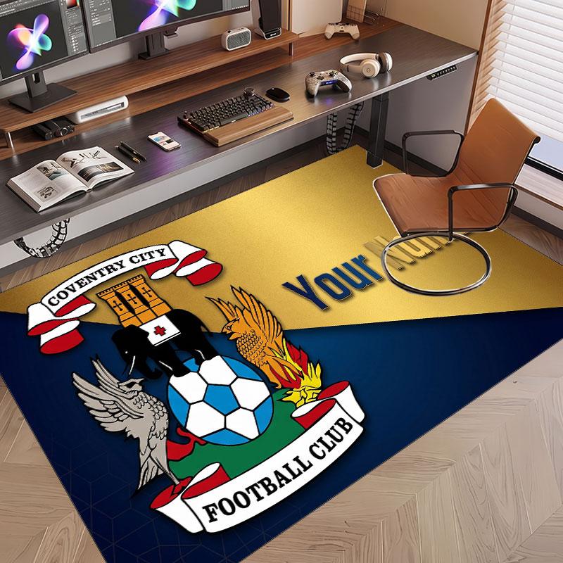 Custom Rug Coventry City Pattern Print Name Text Soft Non‑Slip Floor Carpet for Home Indoor Decoration