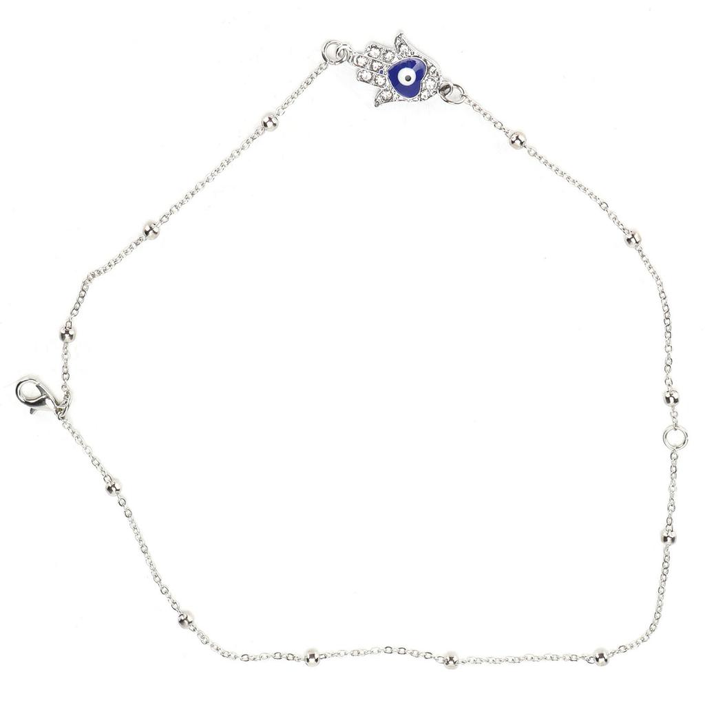 Blue Eye Anklet Evil Eye Comfortable Cute Lucky Moon Fatima Hand Tassel Foot Chain for Women Parties