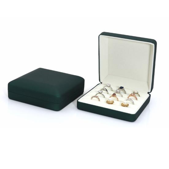 Portable Jewelry Storage Box Luxury Faux Leather Velvet Lining Solid Color Large Capacity Ear Studs Finger Ring Organizer Holder Container Case