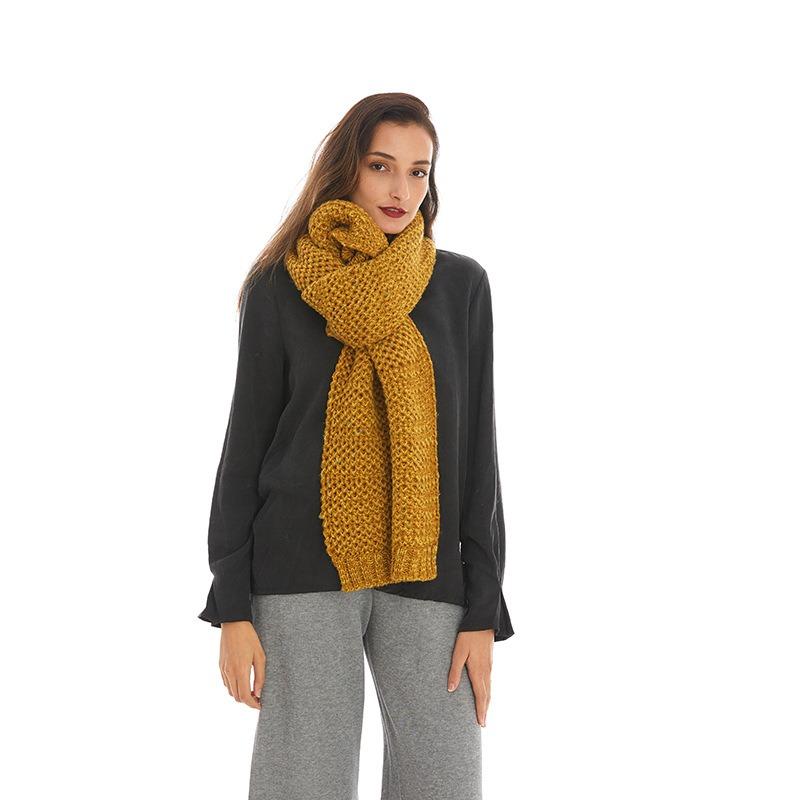 Scarf women's winter new versatile warm wool scarf men's and women's knitted thickened scarf