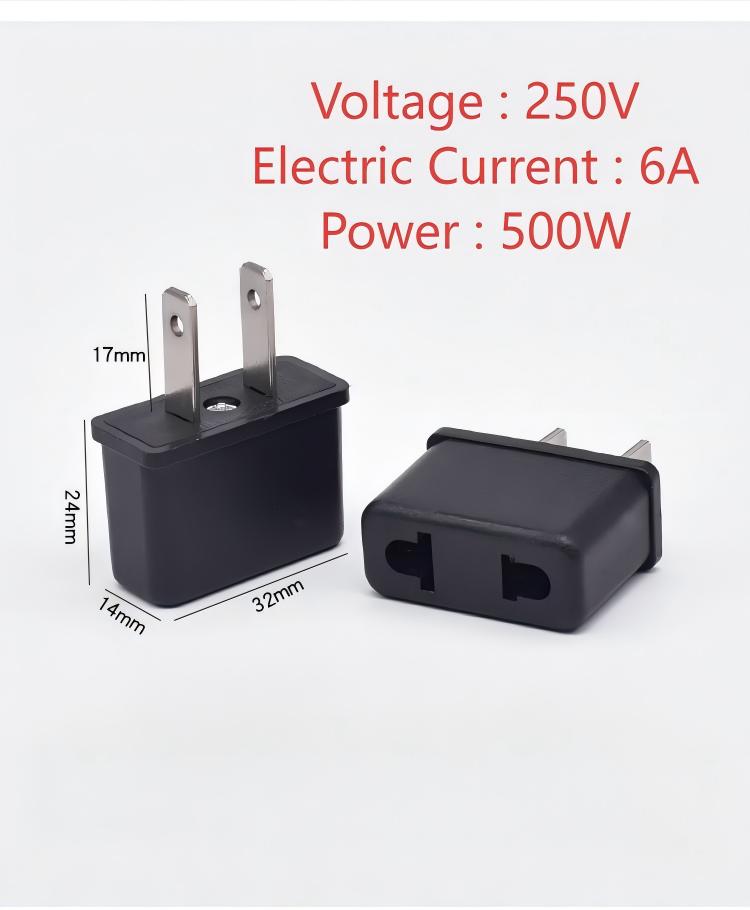 EU US UK AU Mini Dull Polish Power Plug Adapter Travel Plug Converter Outlet Wall Power Converter (Black)