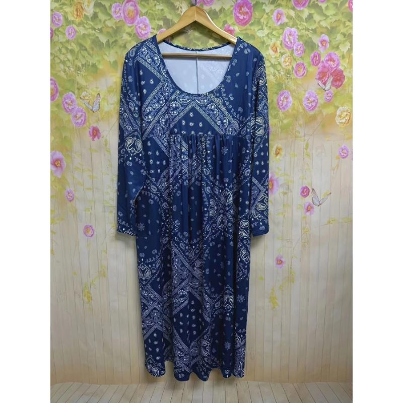 Spring/Summer Dress Casual Loose Plus-size Print Dress for Women