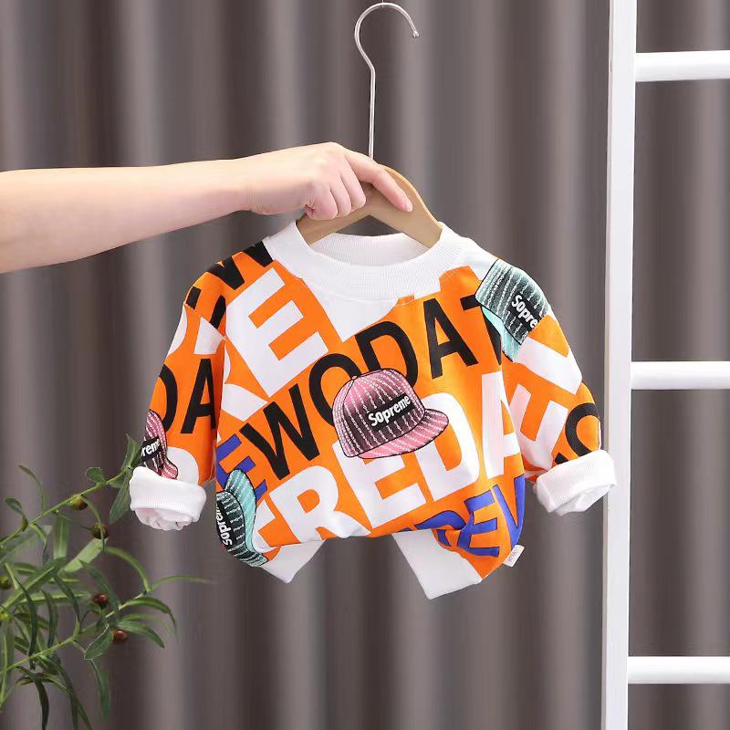 

Модний осінній світшот для хлопчиків, набір з двох предметів - трендовий дитячий повсякденний одяг Size 110 - Height 105 cm