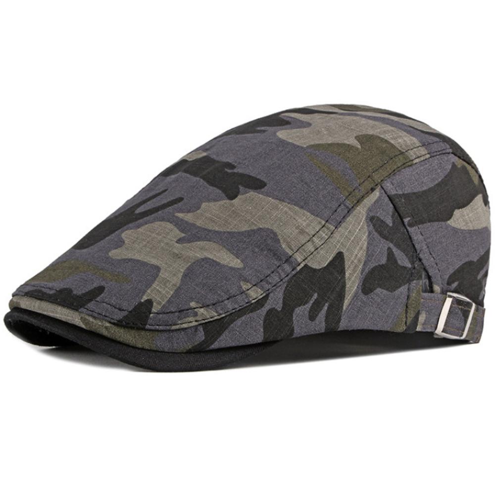 HT4837 Mens Berets Women Spring Summer Sun Cap Artist Painter Beret Hat Male Female Adjustable Ivy Flat Cap Camouflage Beret Cap