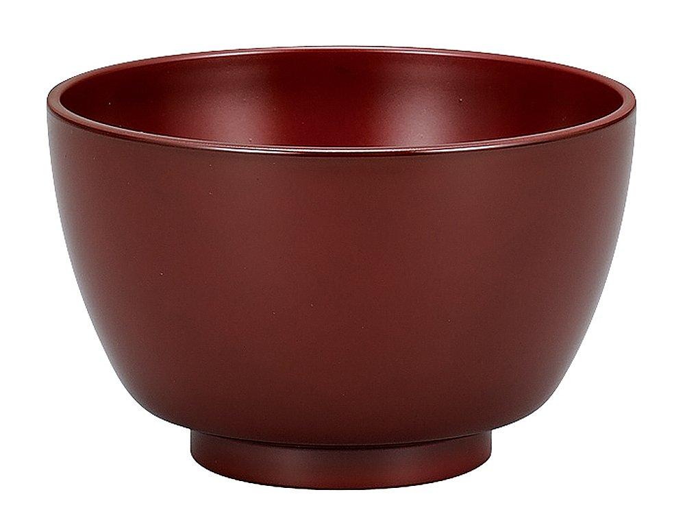 Miyamoto Sangyo Komagata Soup Ancient Brown Bowl, Vermilion, 420ml,