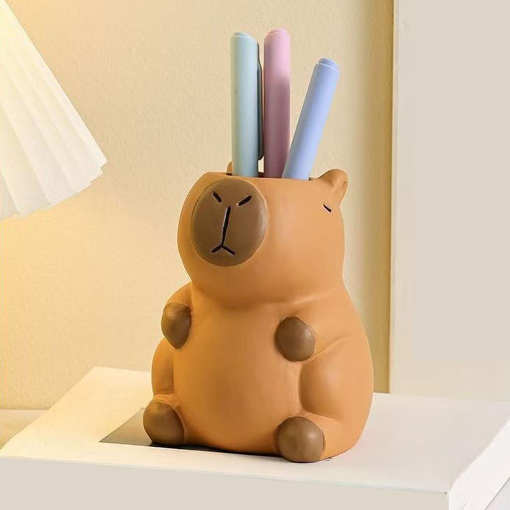 Desktop Organizer Storage Pen Cup Capybara Cute Desk Organizer Stationery Pen Holder for Women Girls Office Home Art Supply