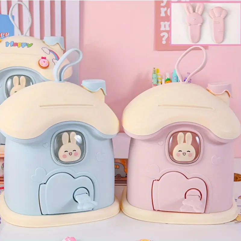 Sparschwein für Kinder mit Schlüsseln Mädchen Geldsparbank mit 3D DIY Cartoon-Aufkleber Pilz Sparschwein Münzbank Geschenk für Jungen