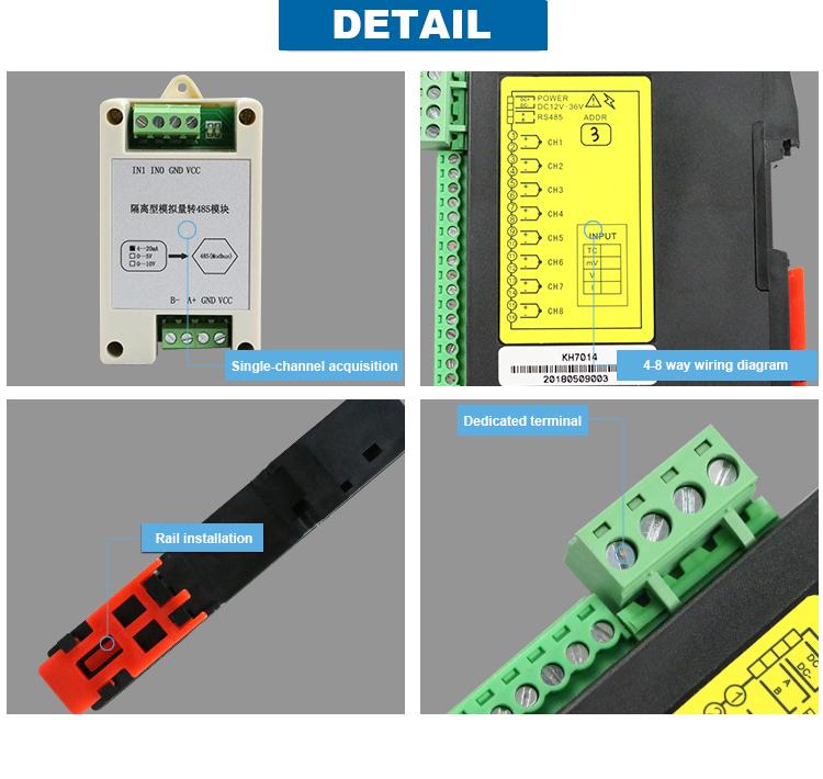 KEHAO 1 Channel Analog Signal Converter 0-10V 4-20mA Input Modbus RS485 Optical Isolated Data Acquisition Module