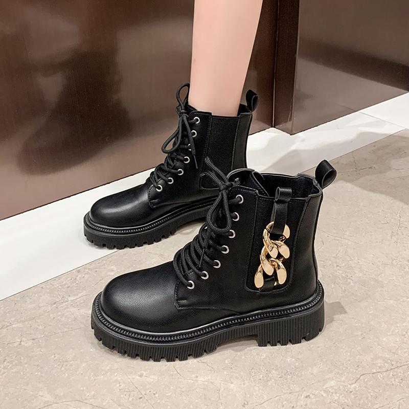 New Women'S Winter Fashion Boots Round Head Warm Women Shoes Middle Follow Square Heel Outdoor Leisure Comfortable