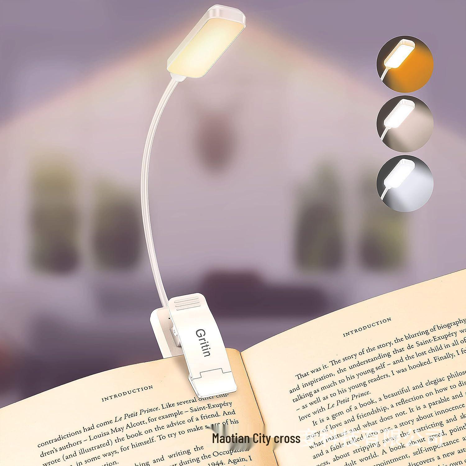 

Gritin Rechargeable 9 LED Clip-On Book Light білий