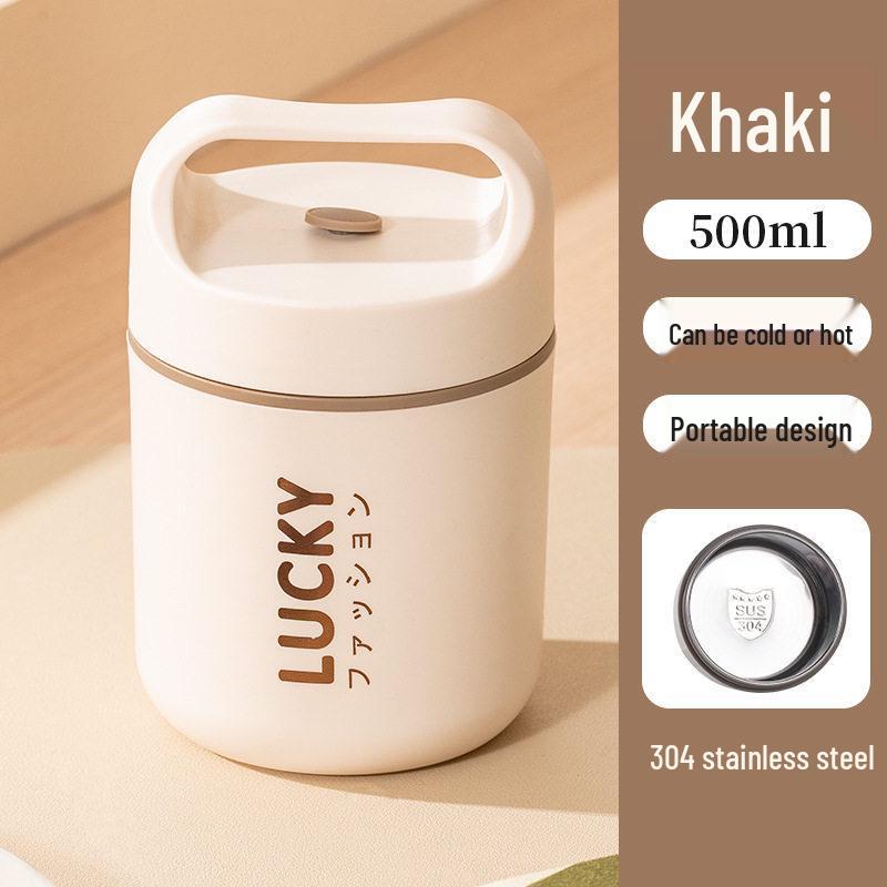 

Large Capacity Insulated 304 Stainless Steel Thermos Bottle for Women - Portable Soup and Porridge Cup with Lid
