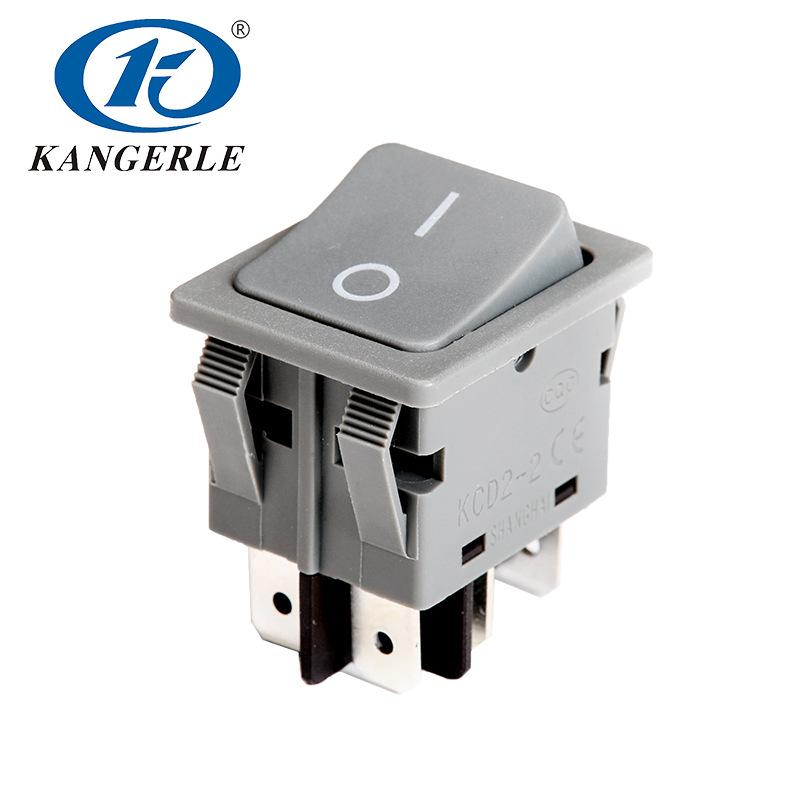 KCD 6-Pin Gray Waterproof Rocker Microswitch Boat-shaped Instrument Switch