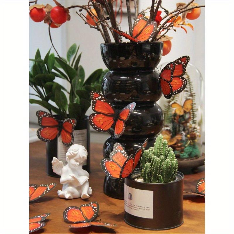 

12pcs 3D Butterfly Sticker, Stickers, Wall Decal, Vinyl Decal for Home Decorations, Spring Decoration Items Refresh Your Home оранжевый