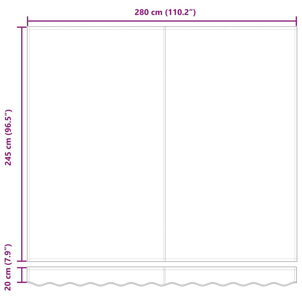 Retractable Awning Beige 300 X 250 Cm Fabric and Metal
