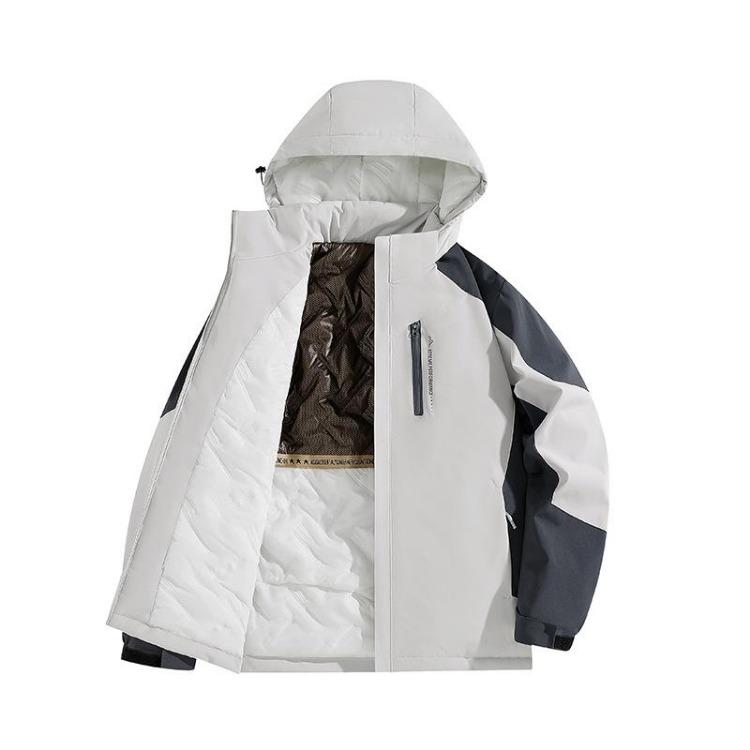 Men s Winter Jacket Warm Hooded Assault Cotton Jacket Black Gold Outdoor Graphene Jacket Thick Autumn and Winter Coat L светло-серый