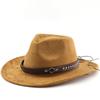 Suede Curled Brim Denim Hat for Men and Women - Ethnic Style Fedora Jazz Hat
