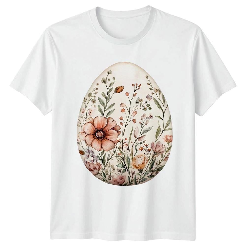 Watercolor Floral Easter Egg Design Unisexs TShirt Watercolor Botanical S